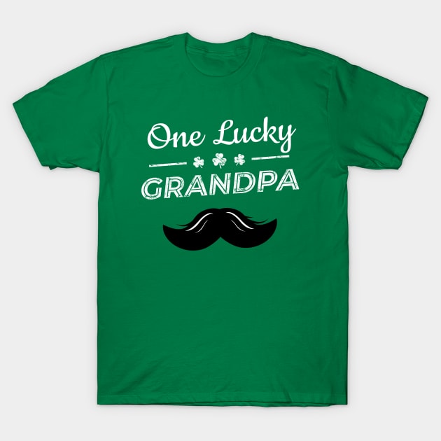 One Lucky Grandpa - Funny St Patrick Day T-Shirt by Yasna